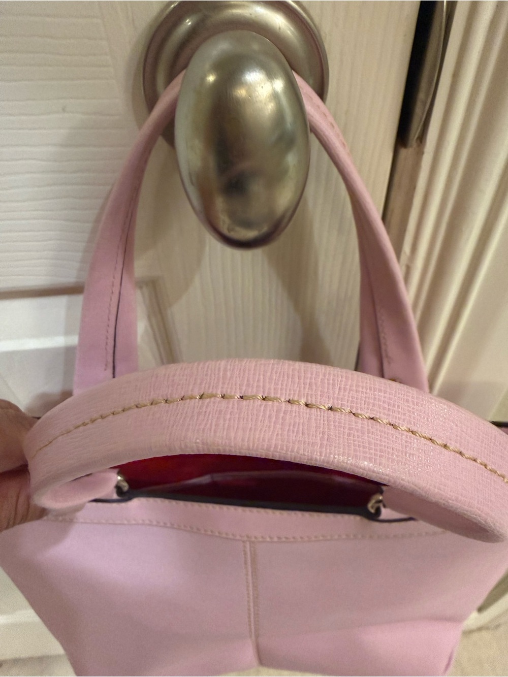Dooney & Bourke Sara Pink Saffiano Shoulder Tote with Gold Hardware - Picture 7 of 12